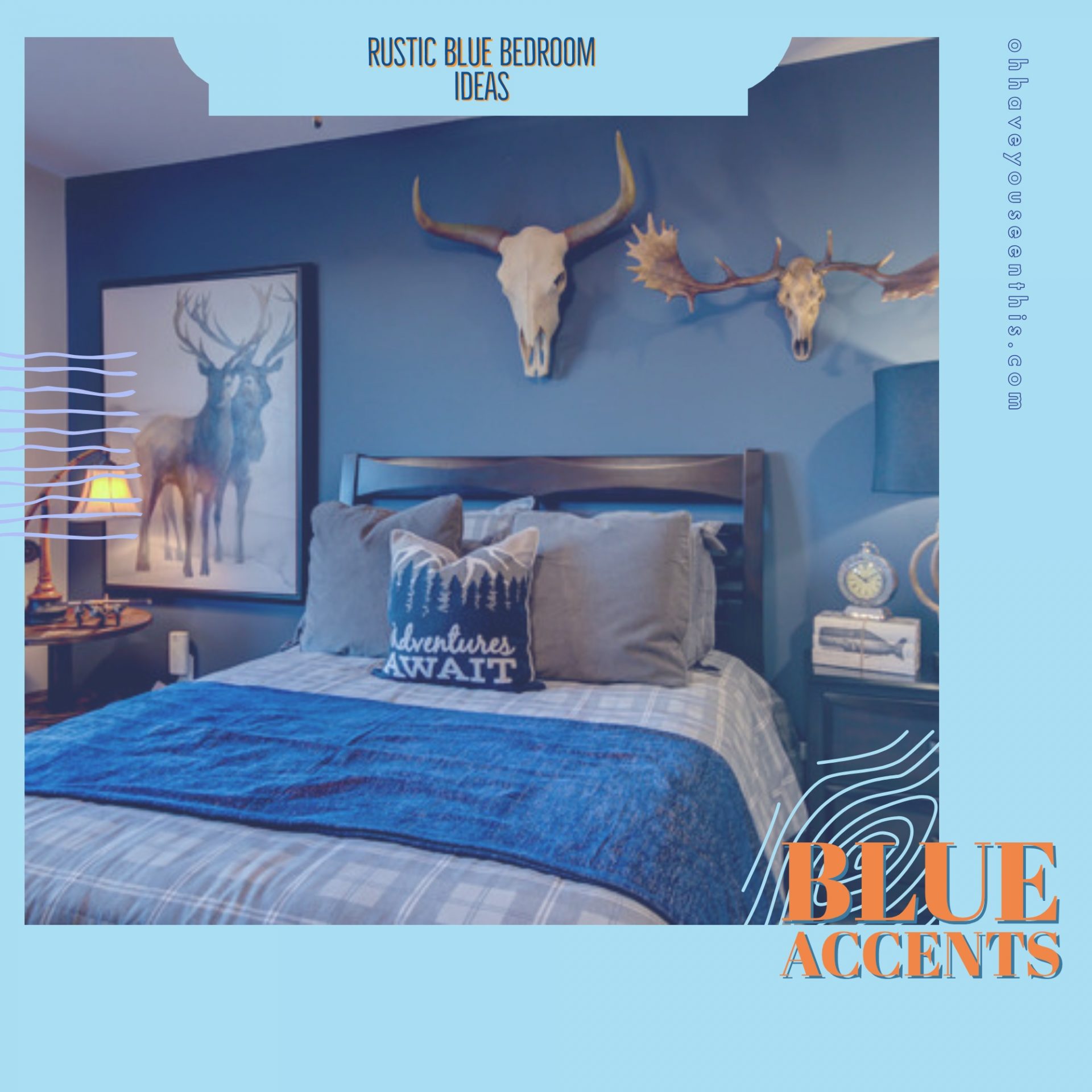 Rustic Blue Bedroom Ideas