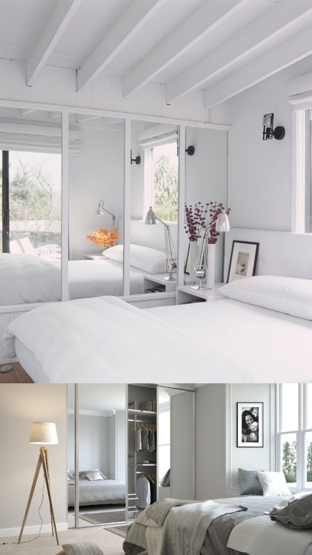 decorating white bedroom mirrored wall