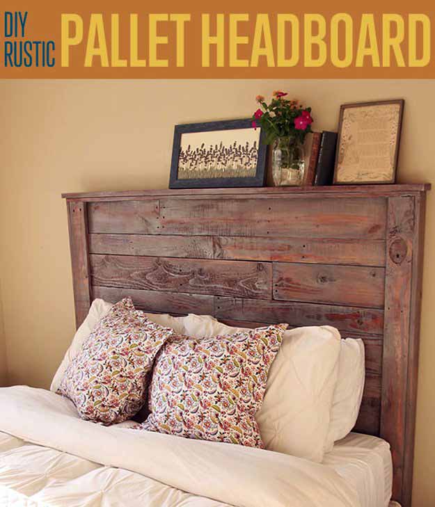 DIY Rustic Pallet Headboard