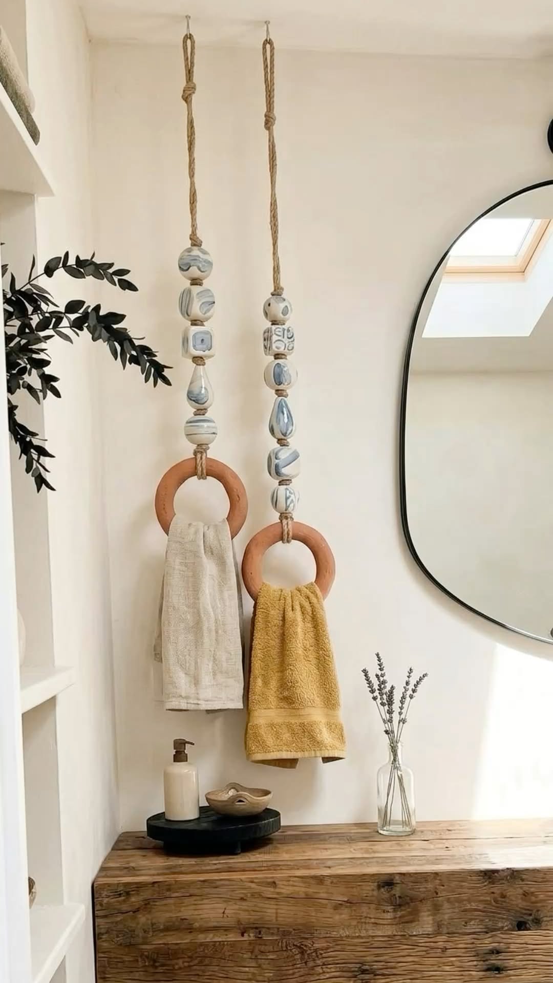 17 Gorgeous Handwoven Basket Display Ideas That Add Boho Charm (Wait Until You See #9!) - 10. Textured Wall Hooks 1