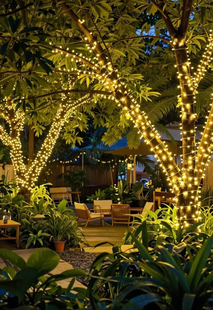 17 Patio Light Ideas That'll Instantly Transform Your Outdoor Space (You Won't Believe #7!) - 12. String Lights in Trees 1