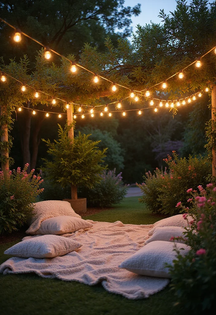 17 Romantic Outdoor String Lights Setups That Will Set the Mood for Your Date Night! - 1. The Twinkling Canopy 1