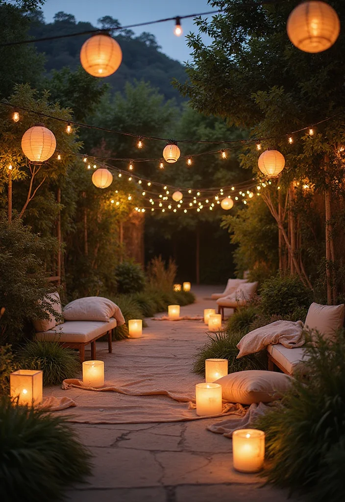 17 Romantic Outdoor String Lights Setups That Will Set the Mood for Your Date Night! - 16. Ethereal Lanterns 1
