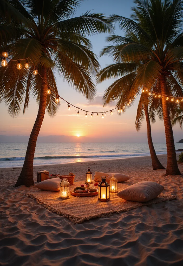17 Romantic Outdoor String Lights Setups That Will Set the Mood for Your Date Night! - 6. Beachside Escape 1