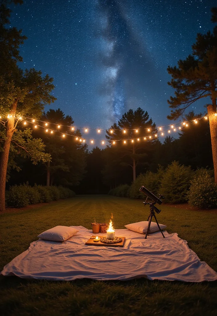 17 Romantic Outdoor String Lights Setups That Will Set the Mood for Your Date Night! - 9. Stargazing Spot 1