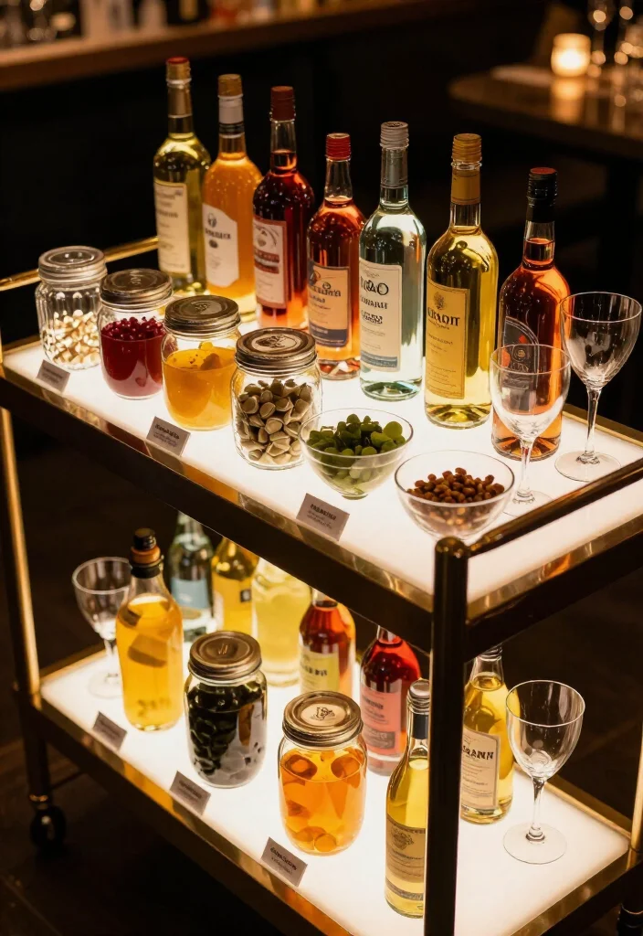 18 Creative Neo Deco Bar Cart Styling Ideas for the Ultimate Home Bar! - 15. Customizable Cocktail Station 1