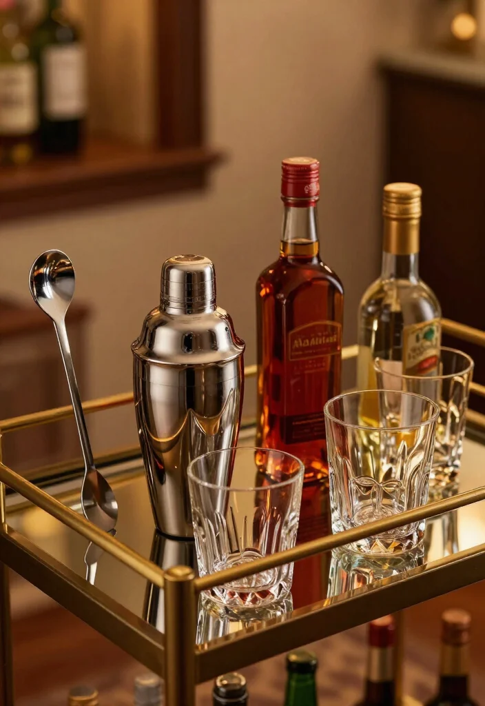 18 Creative Neo Deco Bar Cart Styling Ideas for the Ultimate Home Bar! - 6. Decorative Bar Tools 1