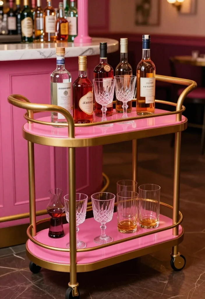 18 Creative Neo Deco Bar Cart Styling Ideas for the Ultimate Home Bar! - 8. Playful Color Palettes 1