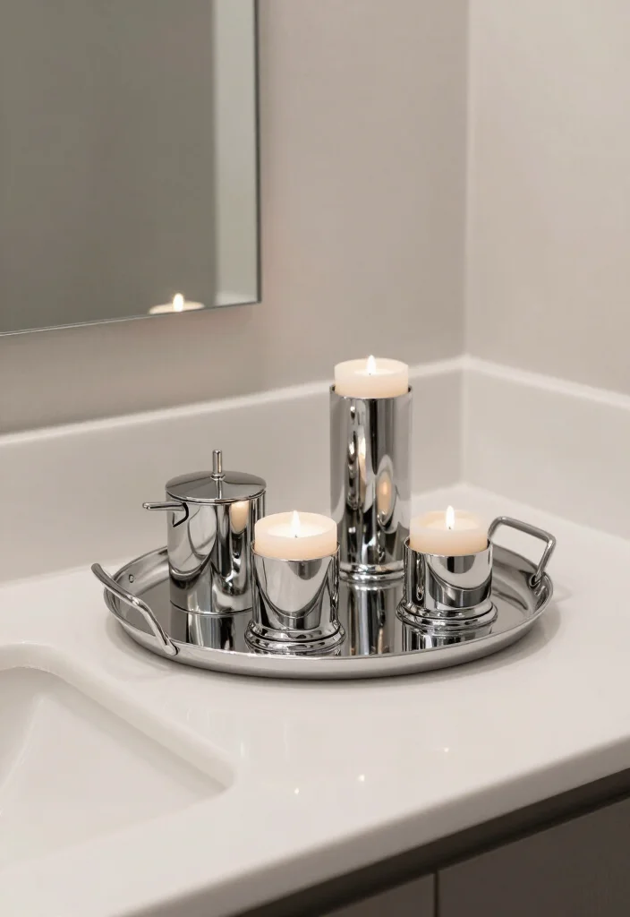 19 Elegant Chrome Bathroom Ideas to Make You Feel Like Royalty (Don’t Miss #9!) - 19. Chrome Accent Pieces 1