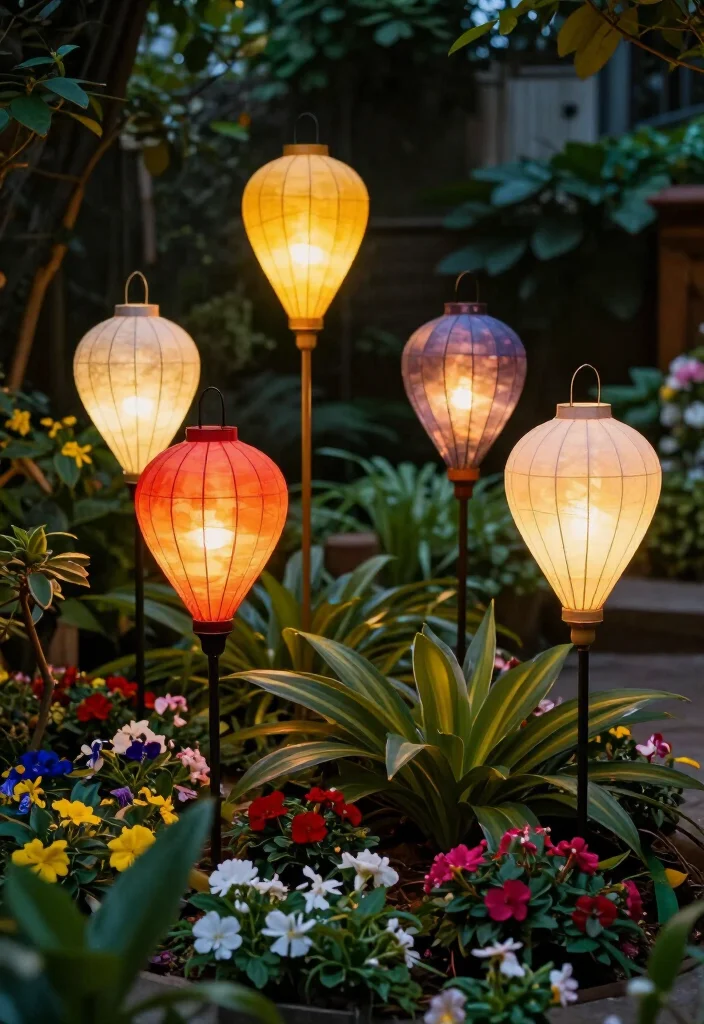 19 Unique Decorative Garden Lighting Ideas That Will Leave Everyone in Awe (#4 Will Blow Your Mind!) - 15. Lanterns on Sticks 1