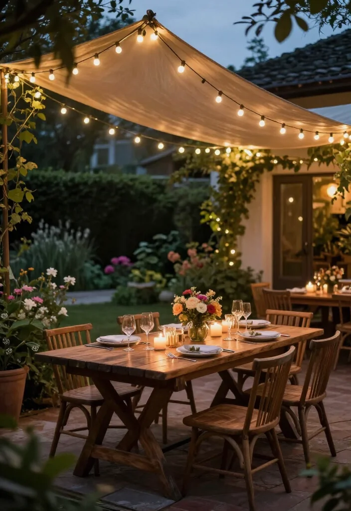 19 Unique Decorative Garden Lighting Ideas That Will Leave Everyone in Awe (#4 Will Blow Your Mind!) - 4. Stunning String Lights Overhead 1