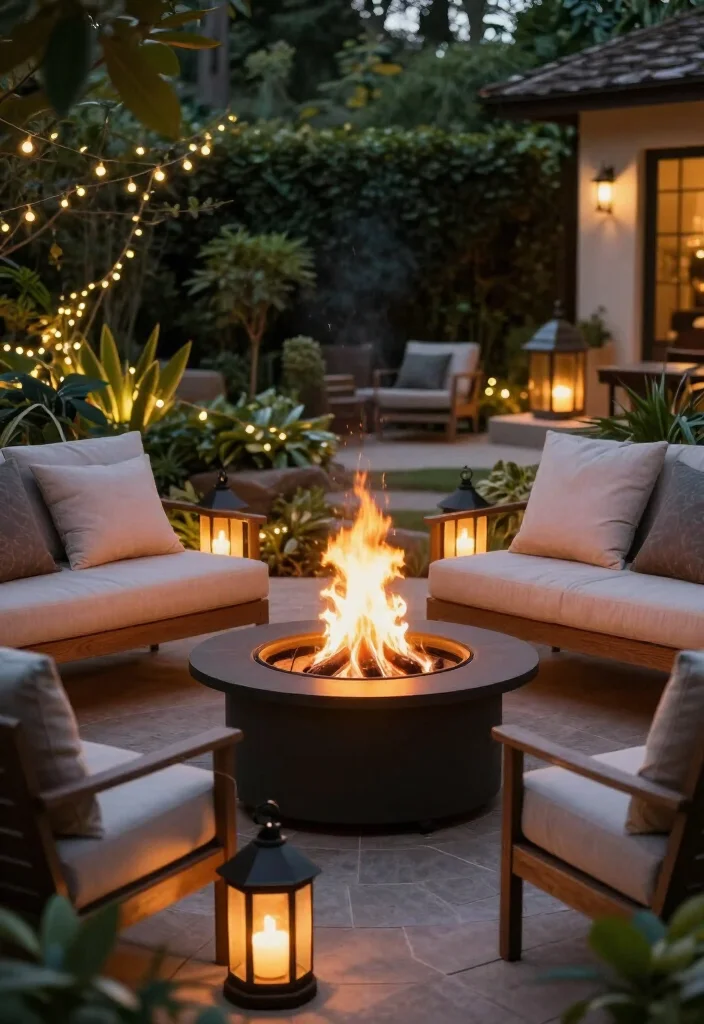 19 Unique Decorative Garden Lighting Ideas That Will Leave Everyone in Awe (#4 Will Blow Your Mind!) - 7. Rustic Fire Pits with Surrounding Lights 1