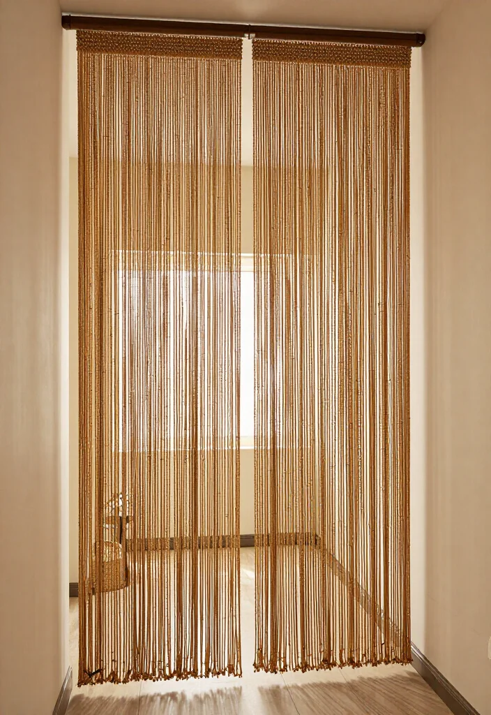 20 Bamboo Beaded Curtain Partitions to Give Your Home a Sustainable Upgrade! - 18. Focal Features: Using Bamboo Curtains to Draw the Eye 1