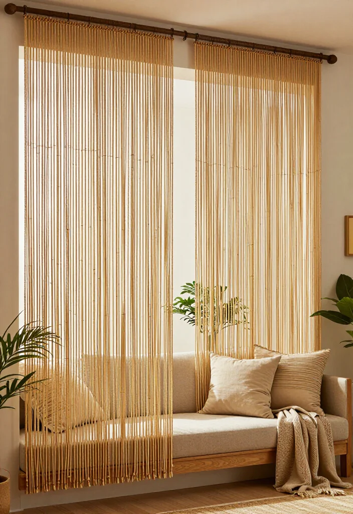 20 Bamboo Beaded Curtain Partitions to Give Your Home a Sustainable Upgrade! - 20. Final Touches: Complete Your Decor with Bamboo Beaded Curtains 1