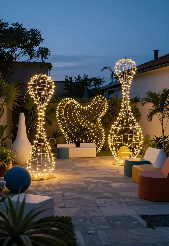 20 Magical Backyard String Lights Ideas to Transform Your Outdoor Space (You Won't Believe #12!) - 10. Artistic Light Installations 1