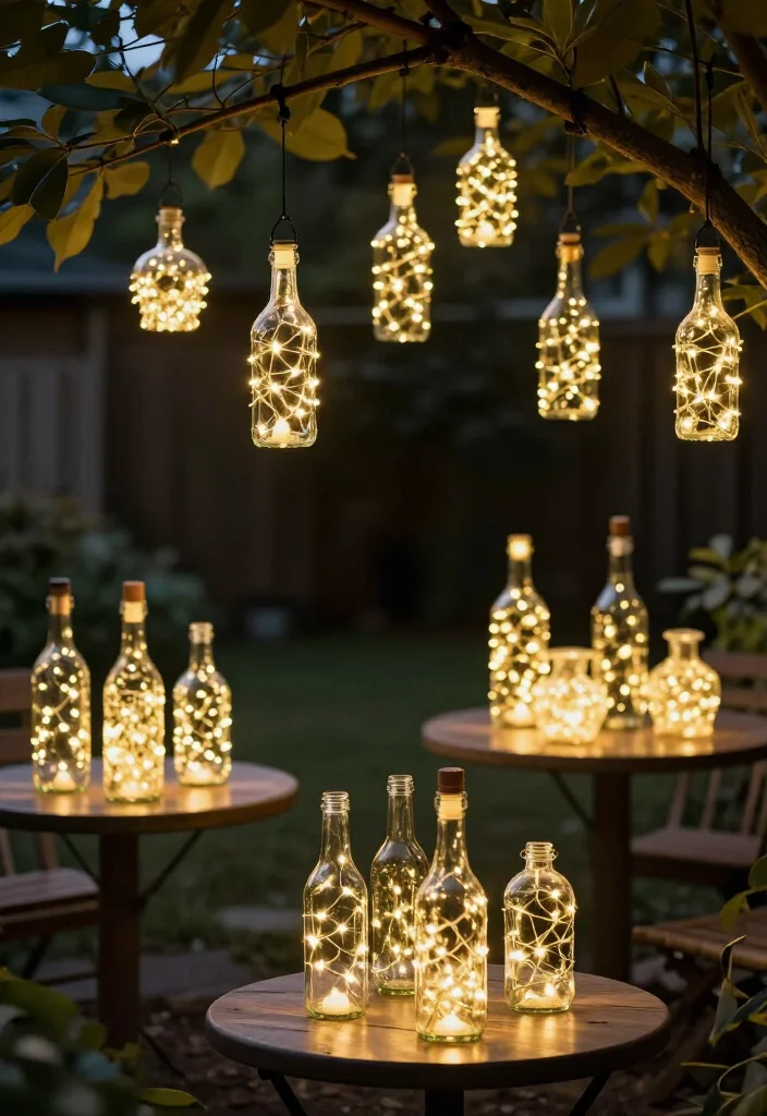 20 Magical Backyard String Lights Ideas to Transform Your Outdoor Space (You Won't Believe #12!) - 14. DIY Bottle Lanterns 1