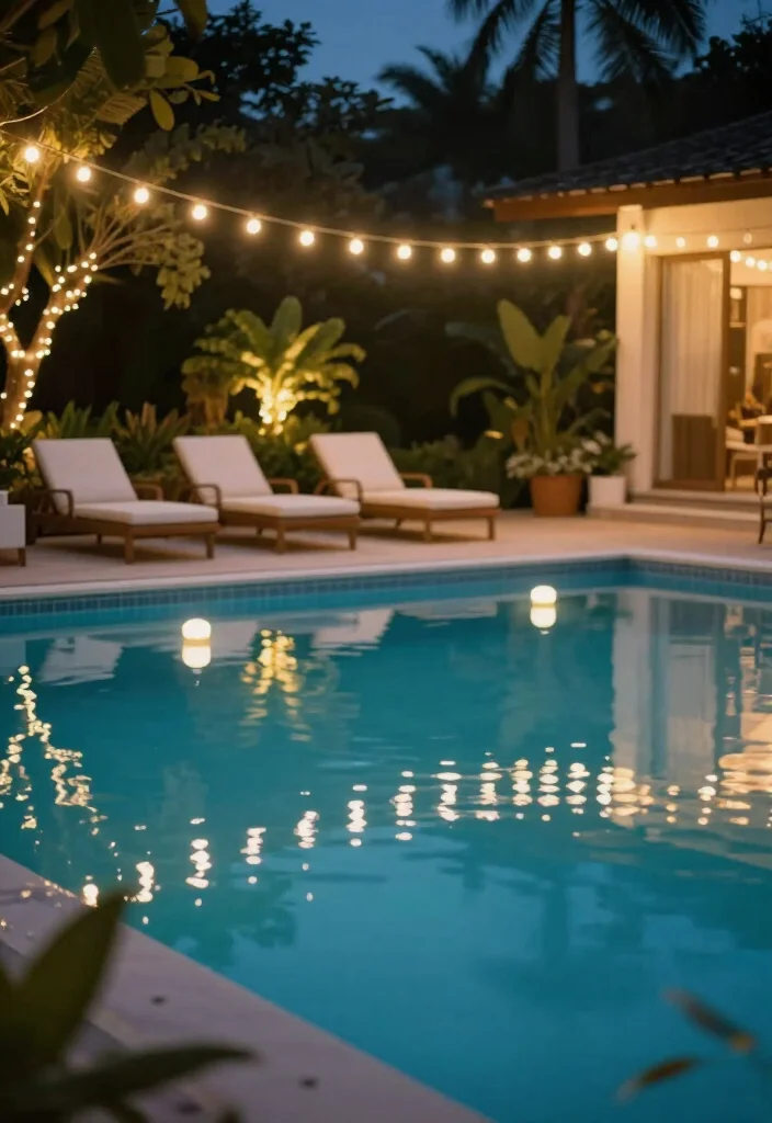 20 Magical Backyard String Lights Ideas to Transform Your Outdoor Space (You Won't Believe #12!) - 7. Poolside Glow 1