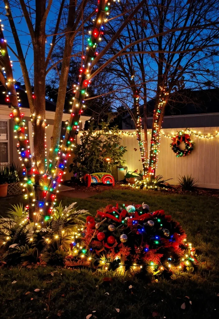 20 Magical Backyard String Lights Ideas to Transform Your Outdoor Space (You Won't Believe #12!) - 9. Festive Holiday Displays 1