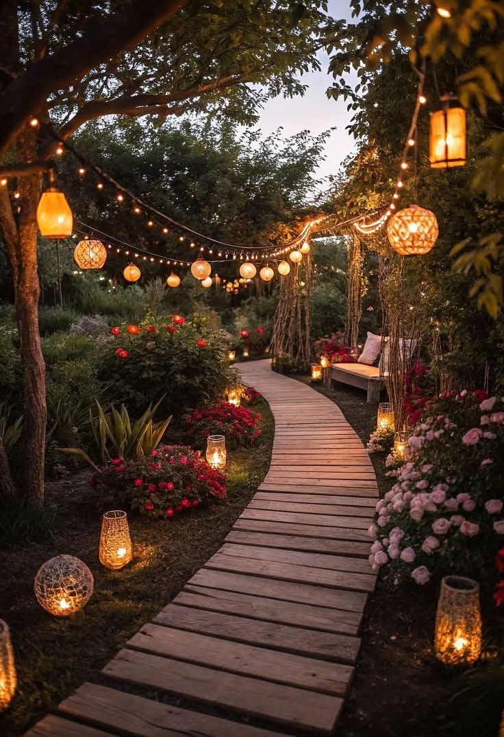 20 Whimsical Fairy Lights Decor Hacks That Will Make Your Garden Shine Bright! - 1. Twinkling Pathways 1
