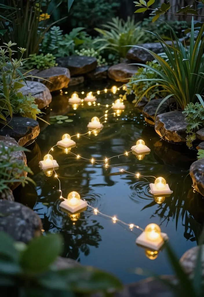 20 Whimsical Fairy Lights Decor Hacks That Will Make Your Garden Shine Bright! - 10. Fairy Light In Water 1