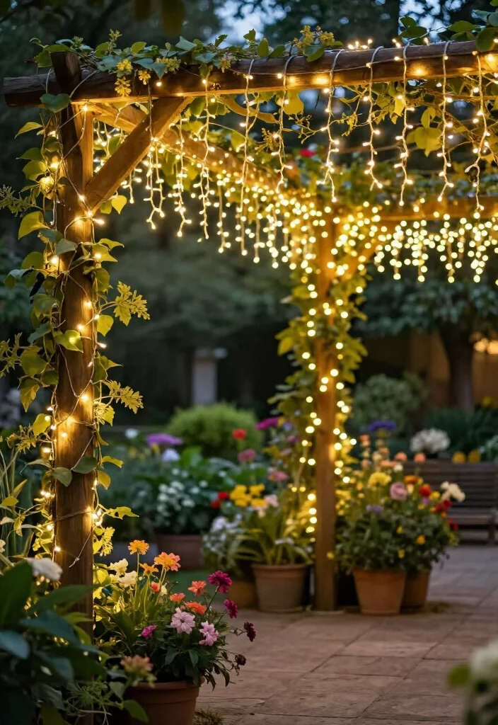 20 Whimsical Fairy Lights Decor Hacks That Will Make Your Garden Shine Bright! - 15. Fairy Light Swags 1
