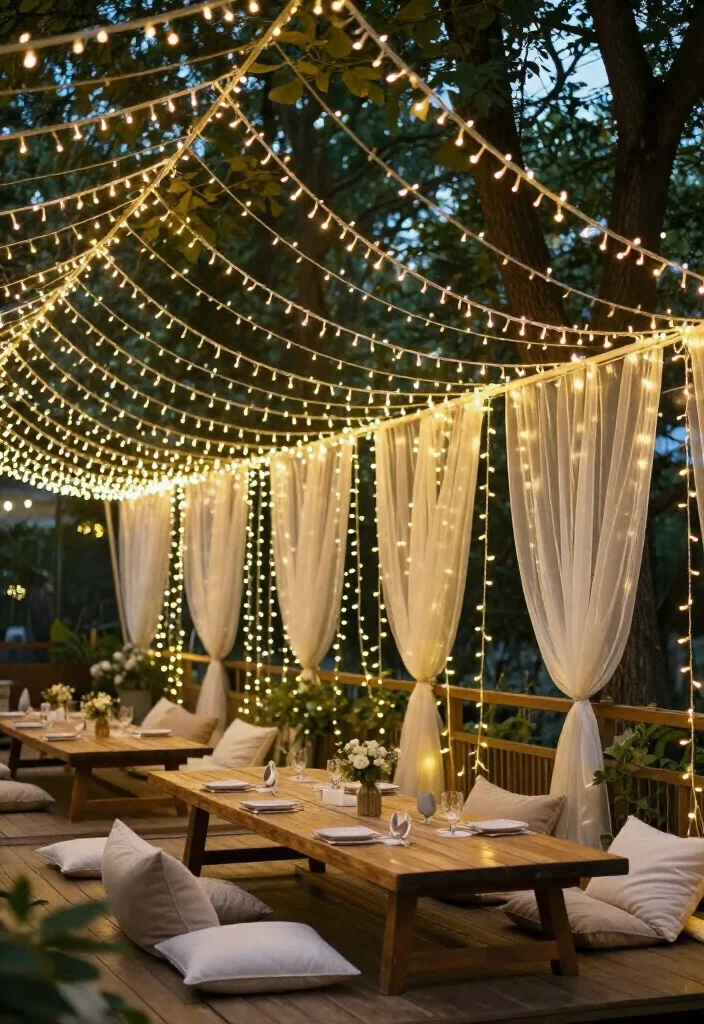 20 Whimsical Fairy Lights Decor Hacks That Will Make Your Garden Shine Bright! - 2. Fairy Light Canopy 1